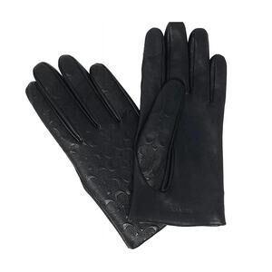COACH Signature Leather Tech Gloves Embossed 7